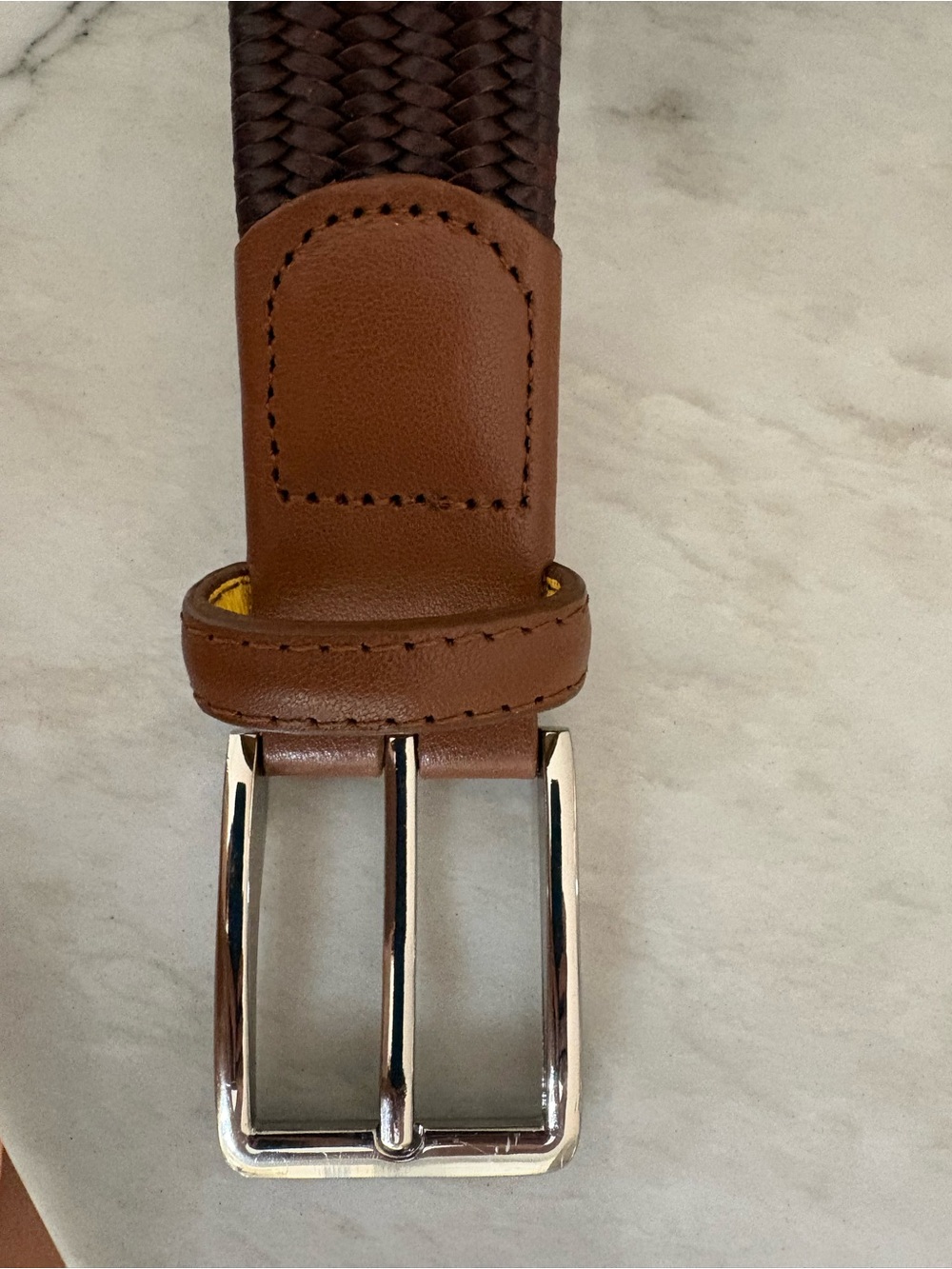 Golf Ghost Classic Brown Leather Belt with Shiny Silver Buckle Same Day Shipping